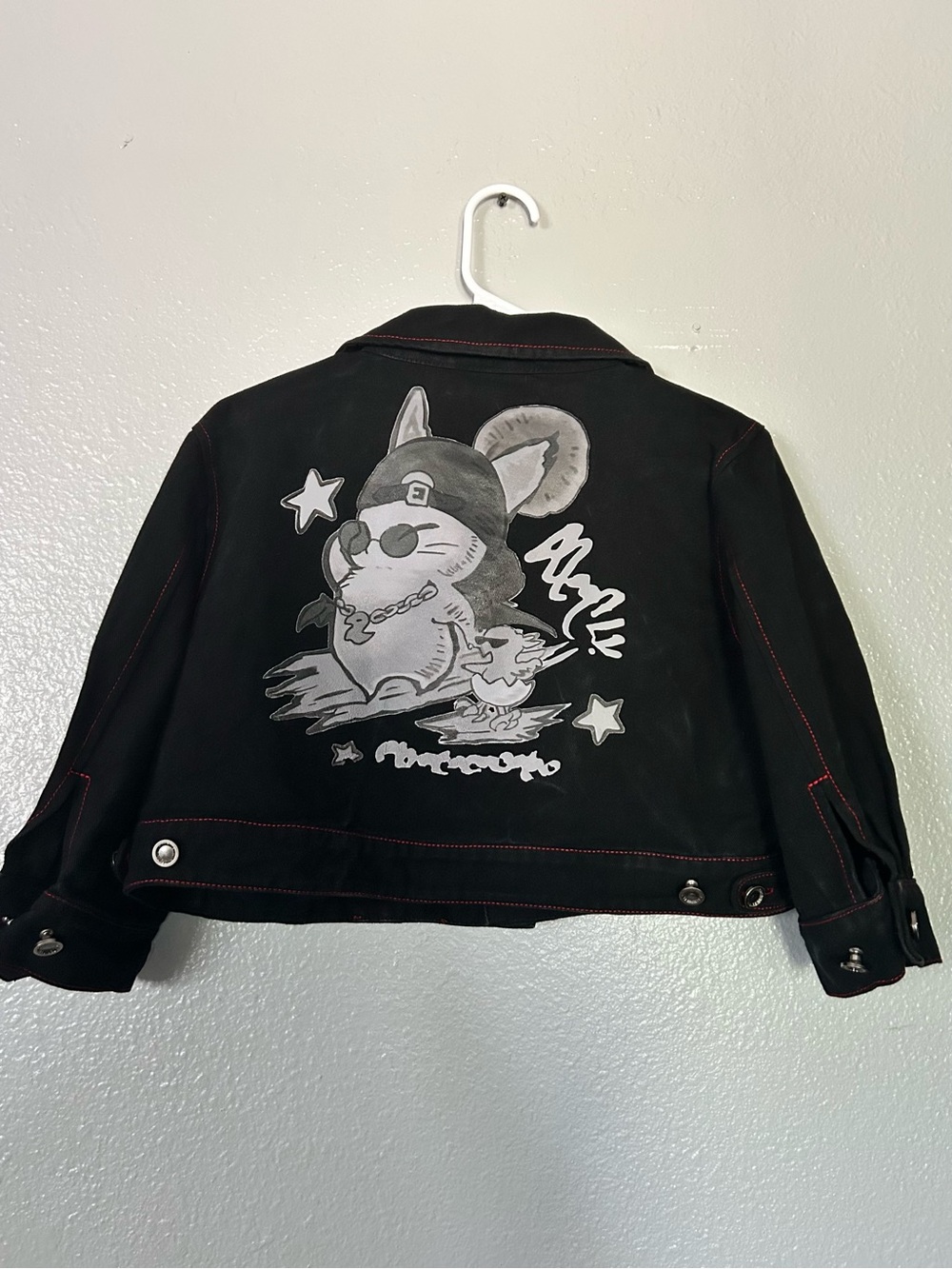 Final Fantasy XIV FFXIV Hip Street Cropped Denim Jacket Black L